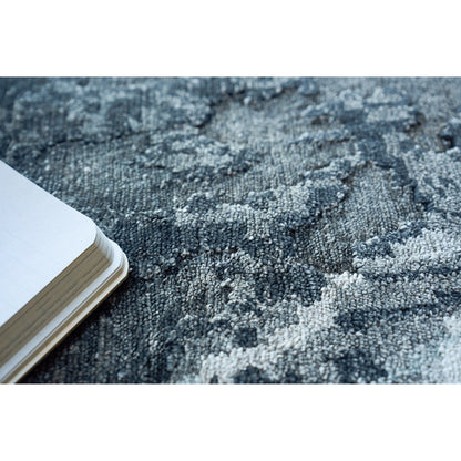 Floor Art 5707 Rug by Exquisite Rugs in silvery, dark gray. Made from bamboo silk in a unique style.