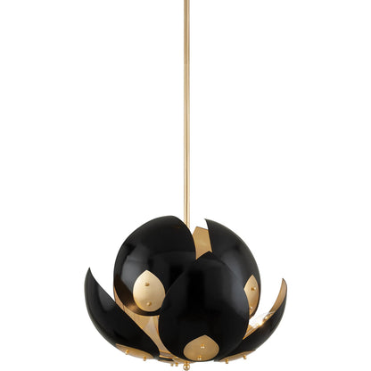 Lotus Chandelier by Hudson Valley. Made from brass in a modern style.