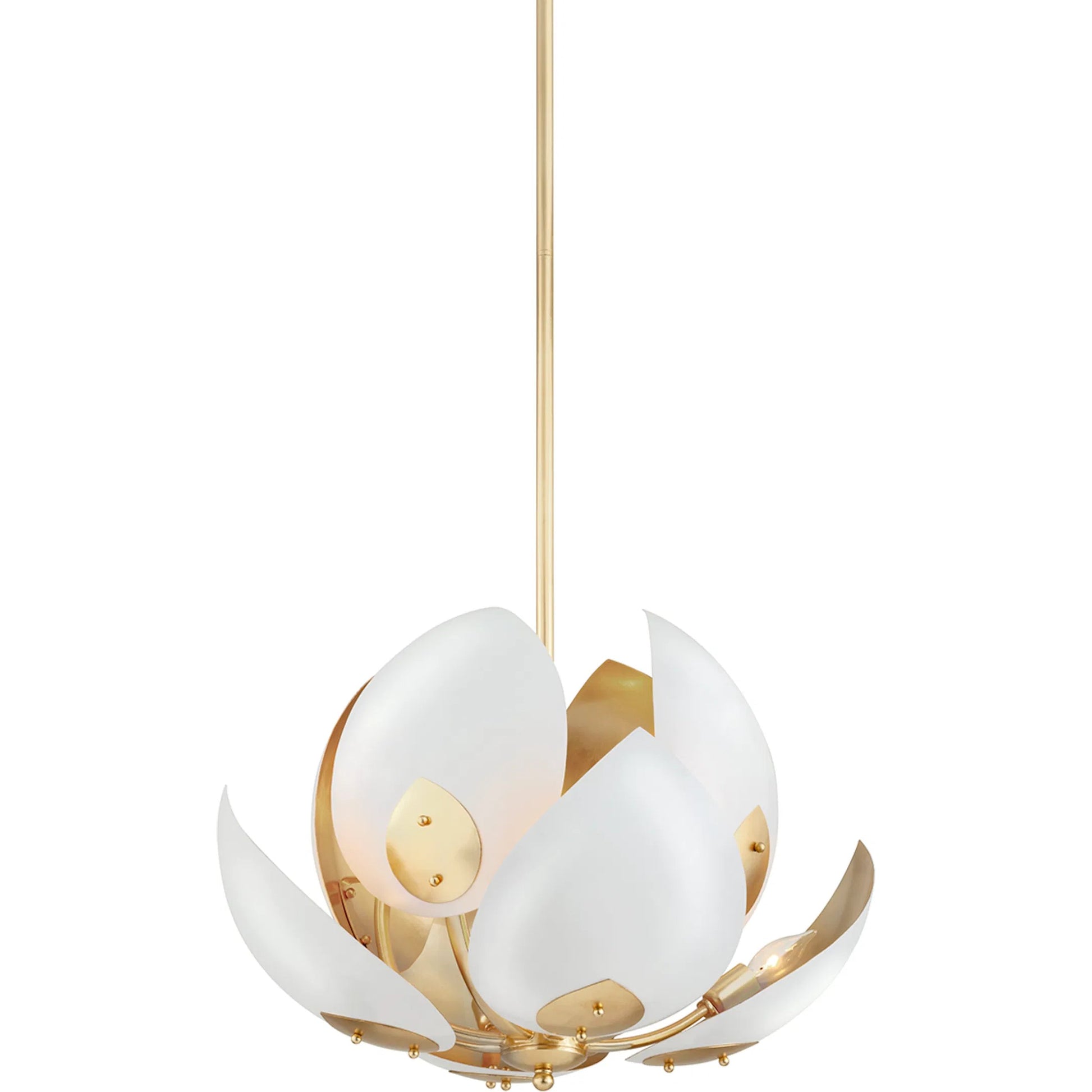Lotus Chandelier by Hudson Valley. Made from brass in a modern style.