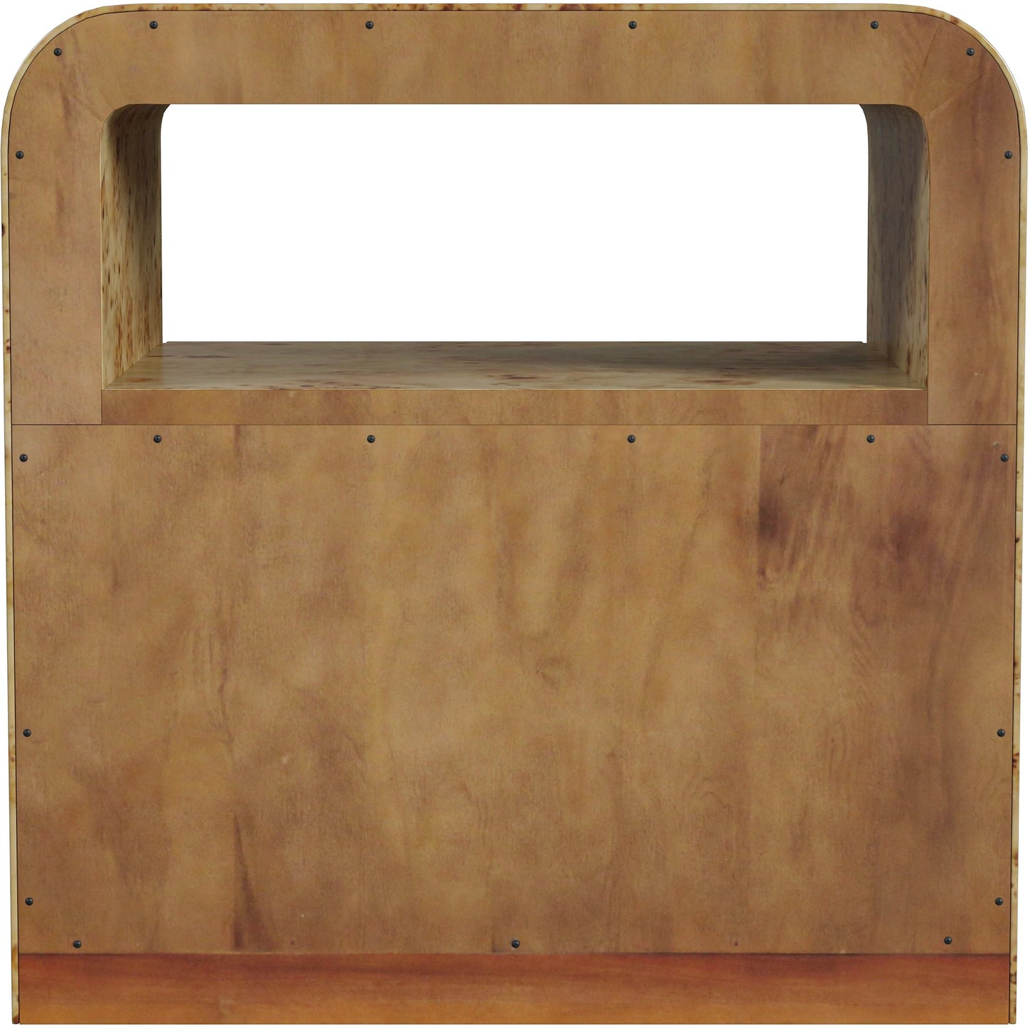 007 SI-2077795 | Additional Silo | Cora 2 Drawer Nightstand by Butler Specialty Company in light brown and light burl. Made from rubberwood solids, mappa burl veneer, mdf in a transitional style.