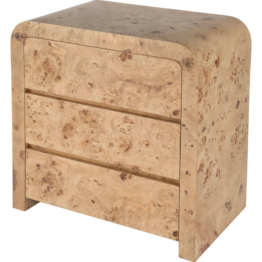 Cora Chest by Butler Specialty Company in light burl. Made from rubberwood solids, mappa burl veneer, mdf in a transitional style.