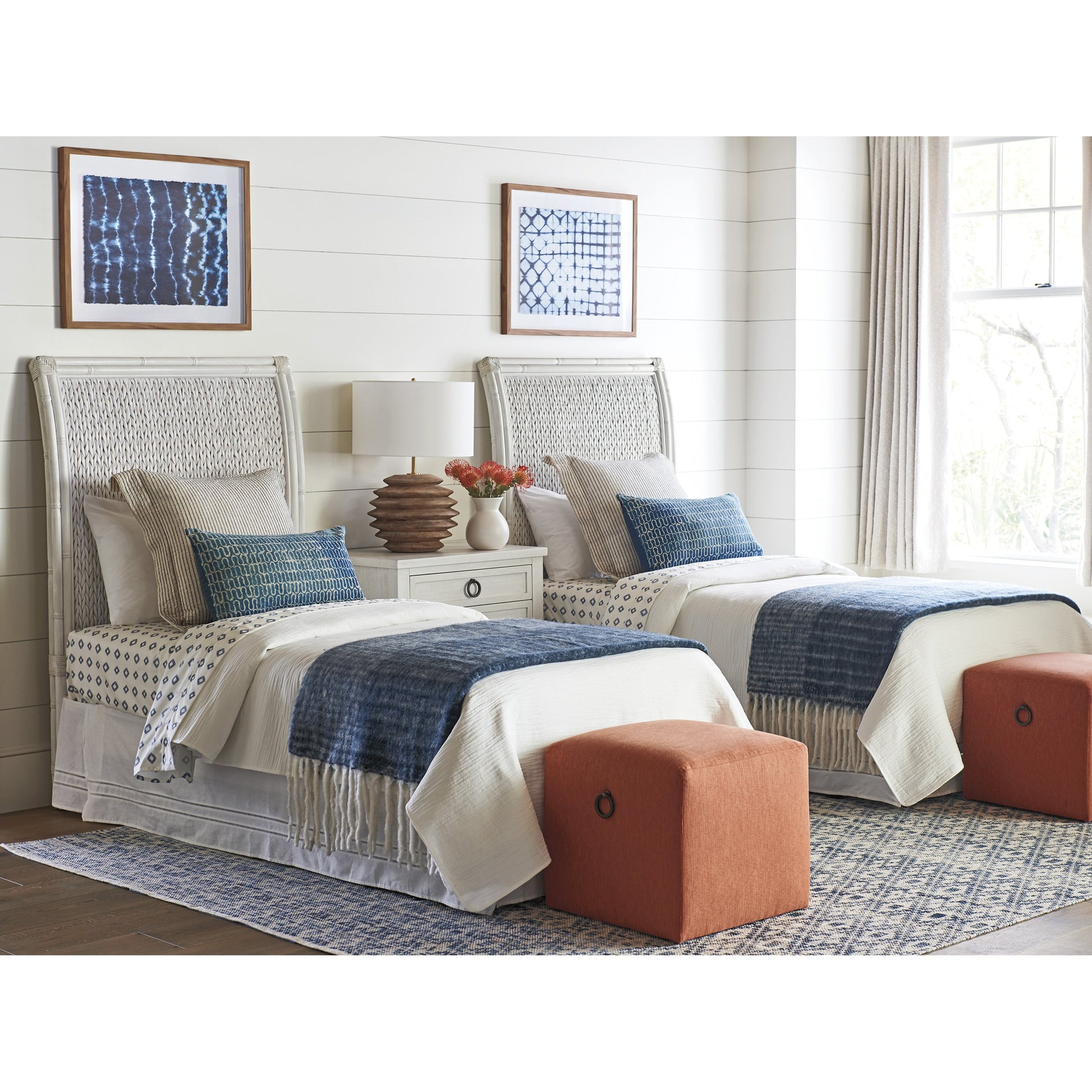 Siesta Key Woven Headboard by Tommy Bahama Home in caribbean sands. Made from unique in a coastal style.