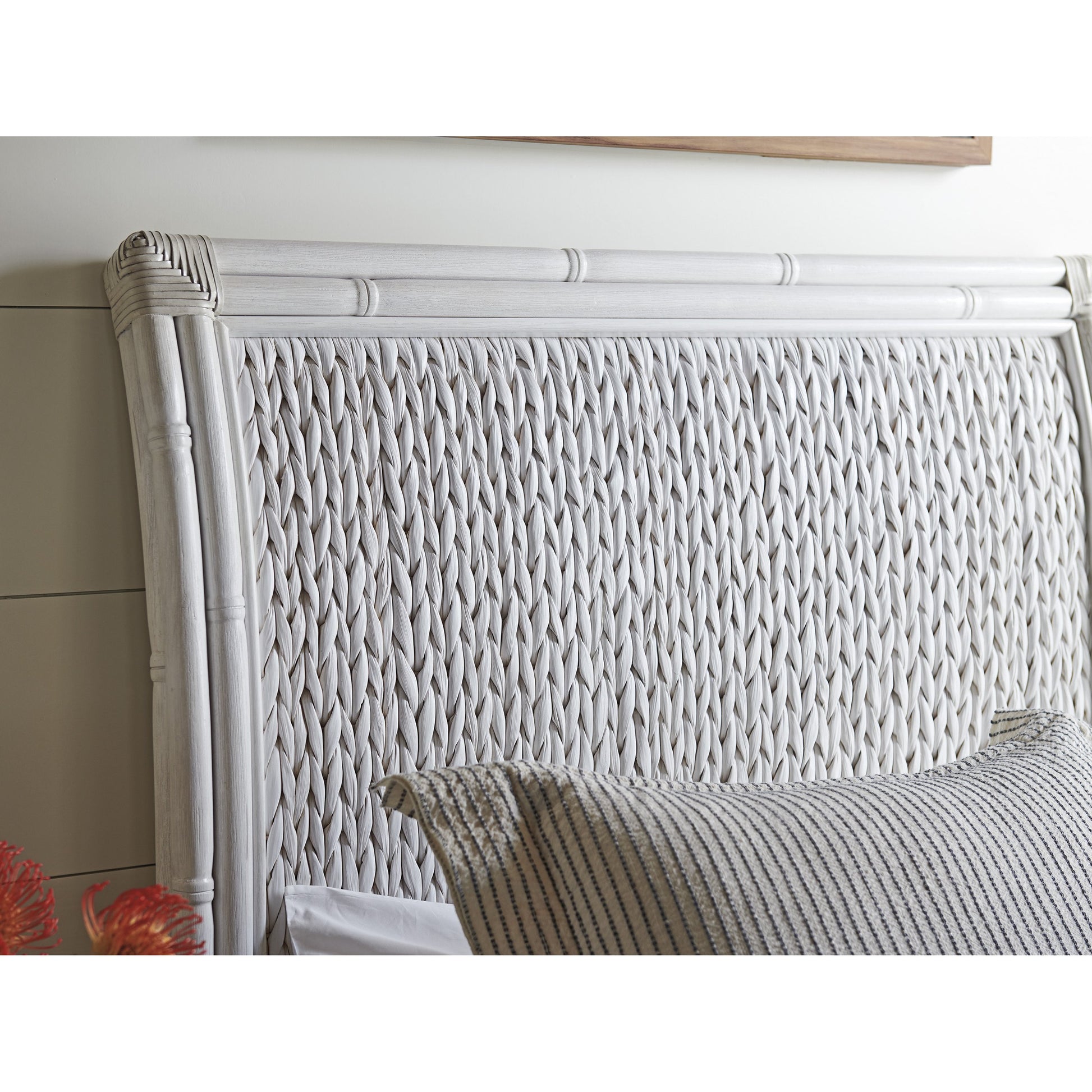 Siesta Key Woven Headboard by Tommy Bahama Home in caribbean sands. Made from unique in a coastal style.