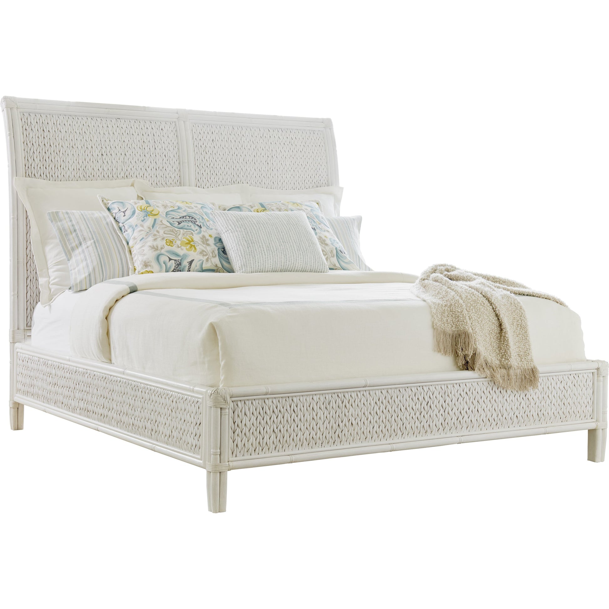 Siesta Key Woven Headboard by Tommy Bahama Home in caribbean sands. Made from unique in a coastal style.