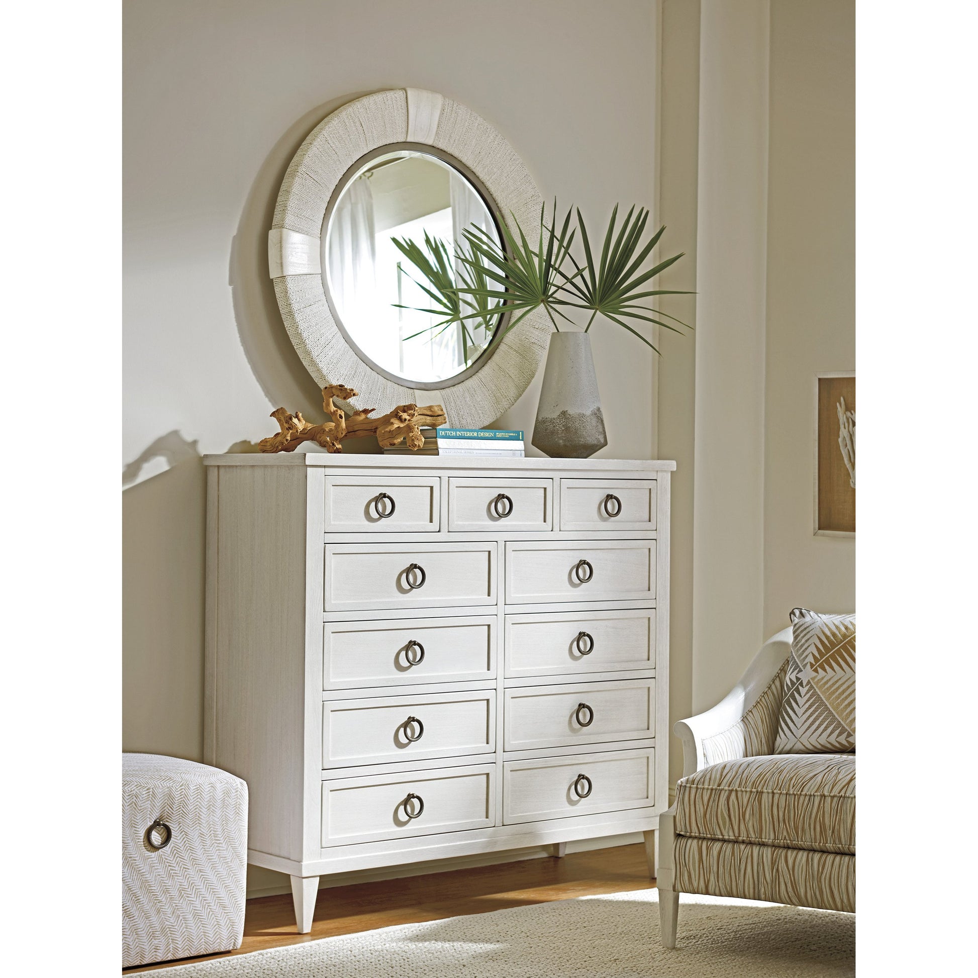 Seacroft Round Mirror by Tommy Bahama Home. Made from unique in a transitional style.