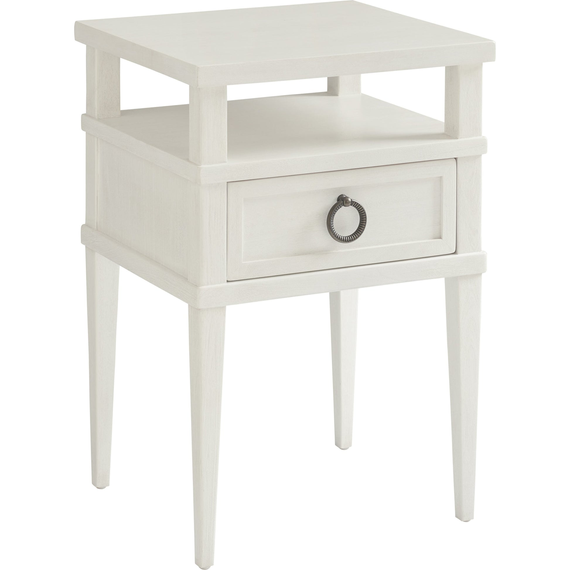 Collier Night Table by Tommy Bahama Home in crisp white. Made from unique in a transitional style.