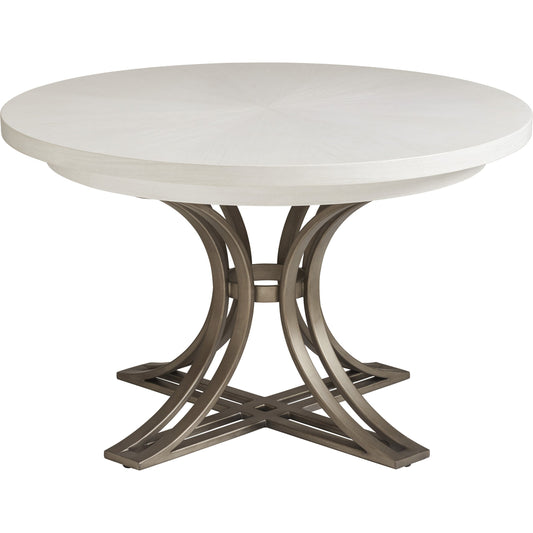 Marsh Creek Round Dining Table by Tommy Bahama Home in pewter. Made from unique in a modern style.