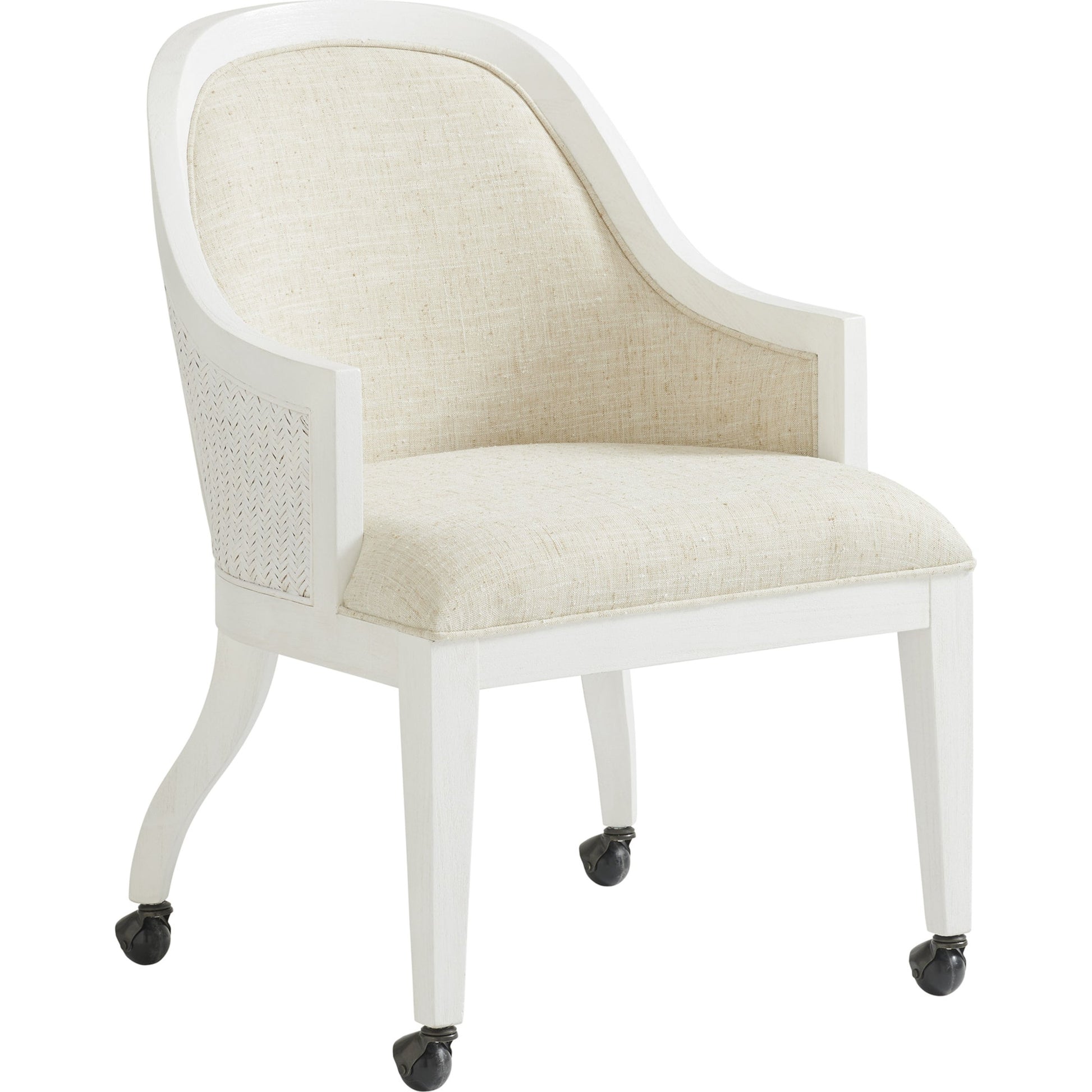 Bayview Arm Chair with Casters by Tommy Bahama Home in natural. Made from unique in a transitional style.