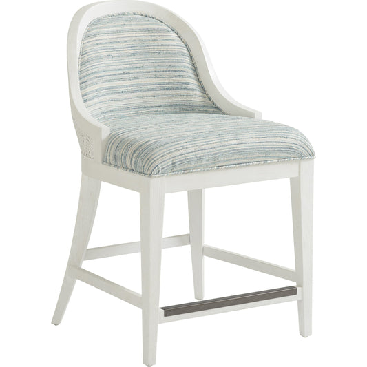Lantana Counter Stool by Tommy Bahama Home in sea mist. Made from unique in a cottage & farmhouse style.