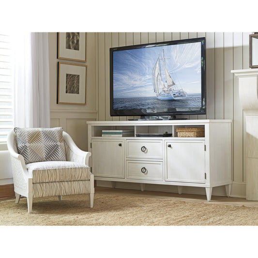Dockside Media Console by Tommy Bahama Home in white. Made from unique in a transitional style.
