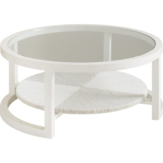 Pompano Round Cocktail Table by Tommy Bahama Home in white. Made from unique in a transitional style.