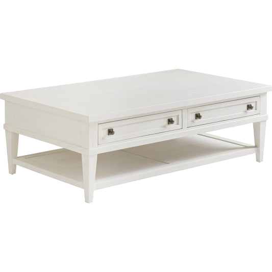 Palm Coast Rectangular Cocktail Table by Tommy Bahama Home in white. Made from unique in a traditional style.