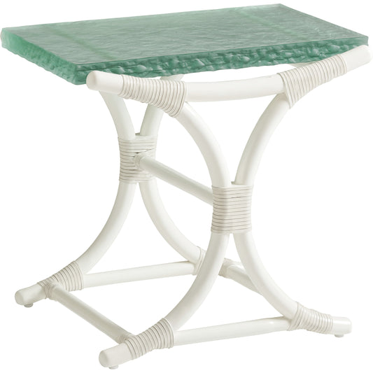 Dania Sea Glass End Table by Tommy Bahama Home in sea glass. Made from unique in a transitional style.