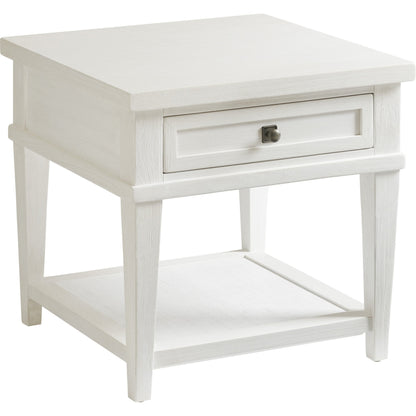 Palm Coast End Table by Tommy Bahama Home in shell white. Made from unique in a traditional style.