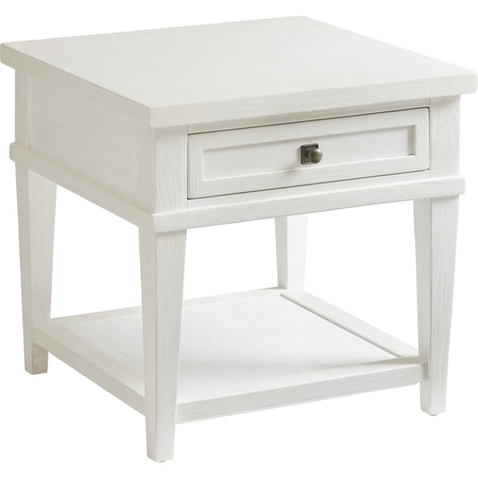 Palm Coast End Table by Tommy Bahama Home in shell white. Made from unique in a traditional style.