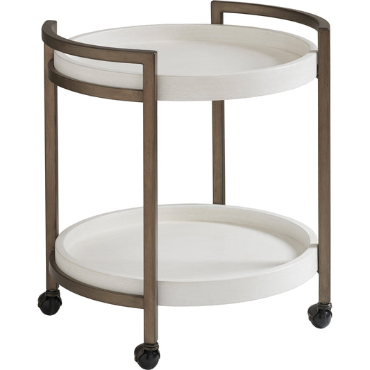 Osprey Cart End Table by Tommy Bahama Home in white, antique brass. Made from unique in a transitional style.