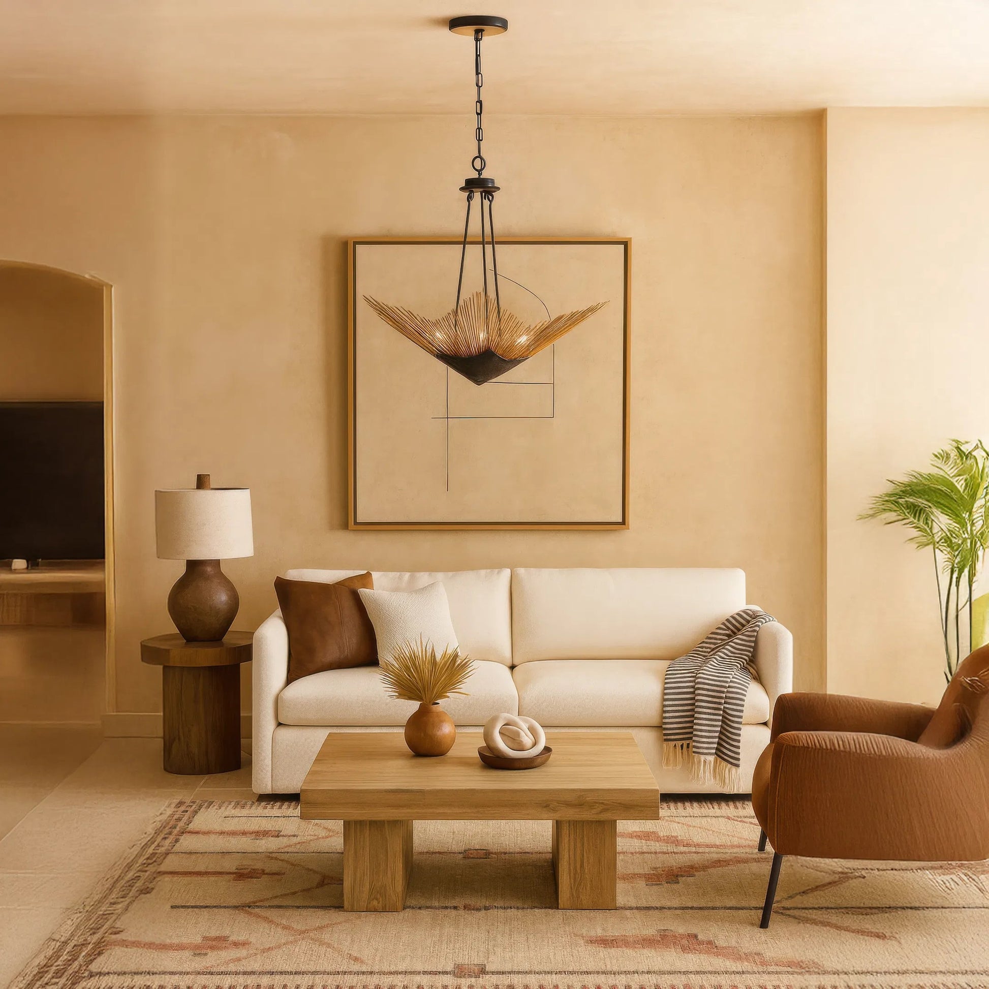 Aristocrat 6 Light Pendant by Varaluz in bronze, brown. Made from steel in a unique style.