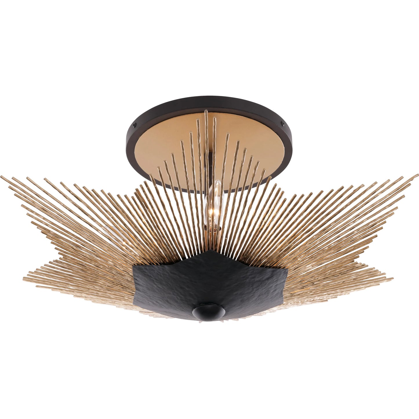 000 SI-2536885 | Primary Silo | Aristocrat 3 Light Semi Flush by Varaluz in bronze, brown. Made from steel in a unique style.