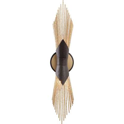 Aristocrat 2 Light Sconce by Varaluz in bronze, brown. Made from steel in a unique style.