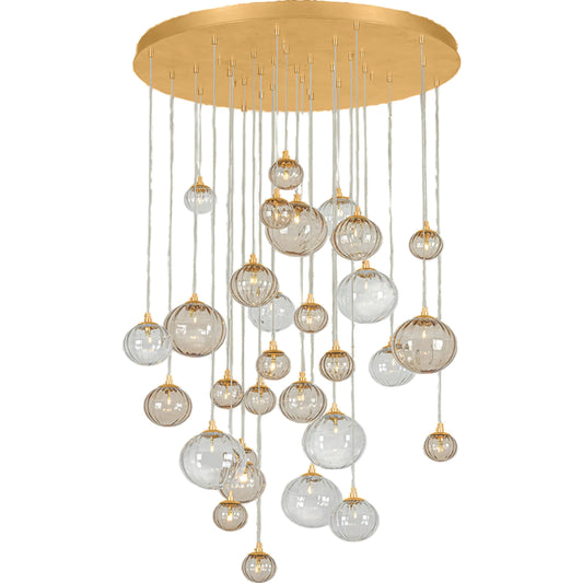 Istanbul Chandelier by Corbett in vintage gold leaf. Made from glass in a unique style.