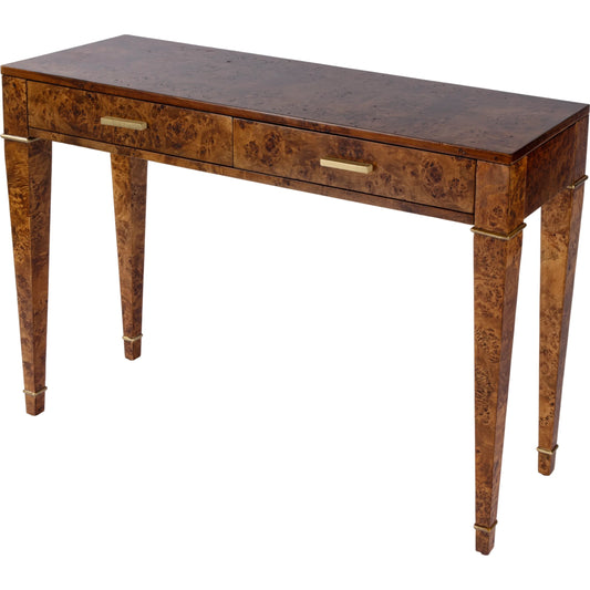 Kai 2 Drawer Burl Wood Console Table by Butler Specialty Company. Made from poplar solids, burl veneer, mdf in a modern style.