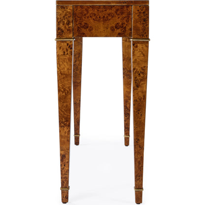 Kai 2 Drawer Burl Wood Console Table by Butler Specialty Company. Made from poplar solids, burl veneer, mdf in a modern style.