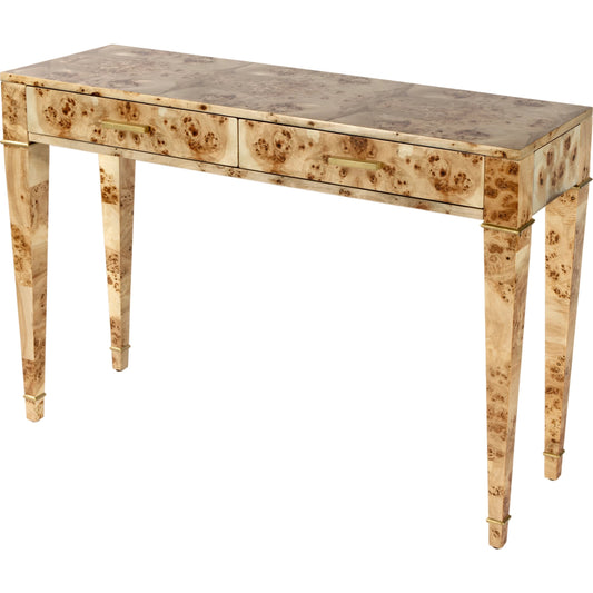 Kai 2 Drawer Burl Wood Console Table by Butler Specialty Company. Made from poplar solids, burl veneer, mdf in a modern style.