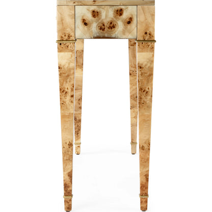 Kai 2 Drawer Burl Wood Console Table by Butler Specialty Company. Made from poplar solids, burl veneer, mdf in a modern style.