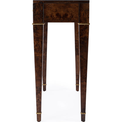 Kai 2 Drawer Burl Wood Console Table by Butler Specialty Company. Made from poplar solids, burl veneer, mdf in a modern style.