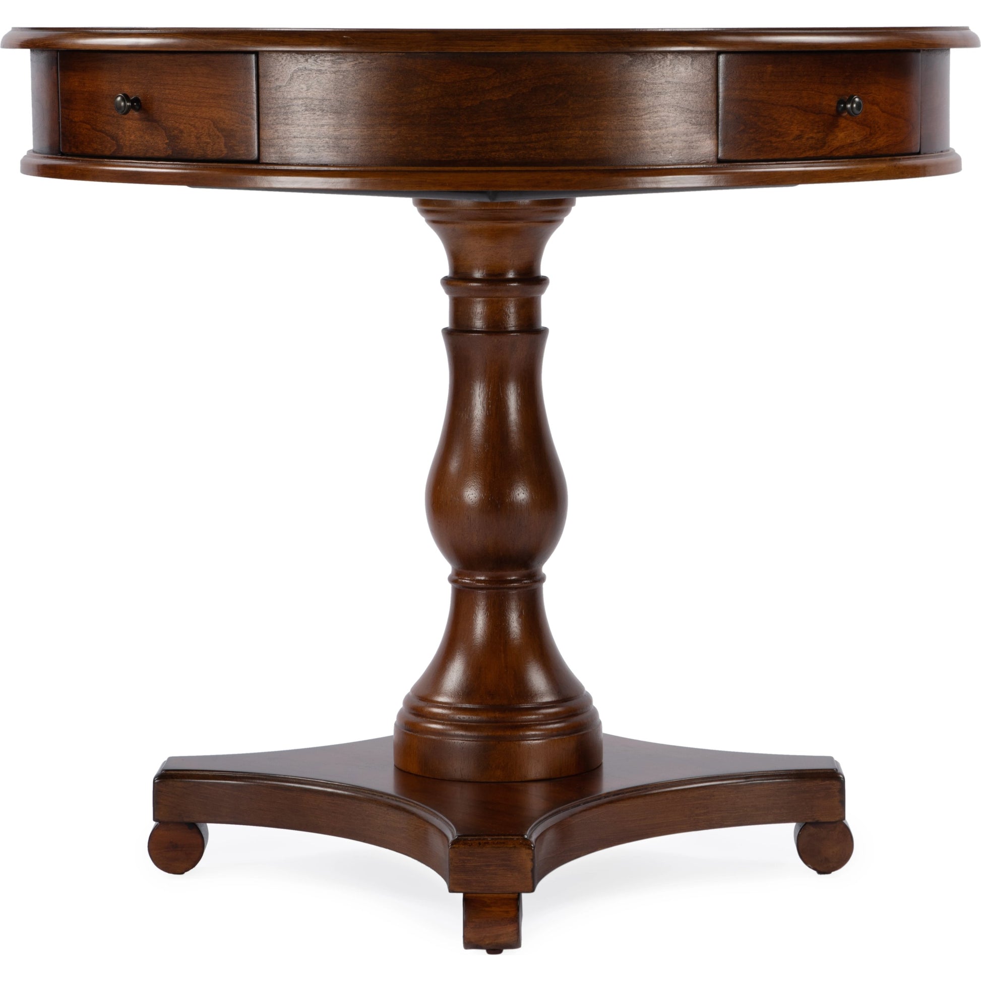 Fredrik Round Game Table by Butler Specialty Company. Made from rubberwood, poplar solids, cherry/maple/walnut veneer, mdf, resin in a traditional style.