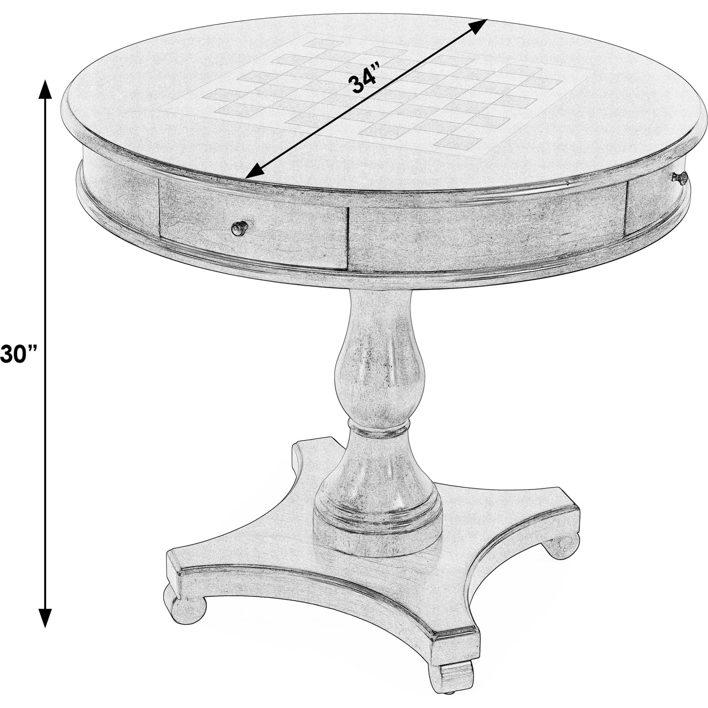 006 SI-2077812 | Additional Silo | Fredrik Round Game Table by Butler Specialty Company. Made from rubberwood, poplar solids, cherry/maple/walnut veneer, mdf, resin in a traditional style.