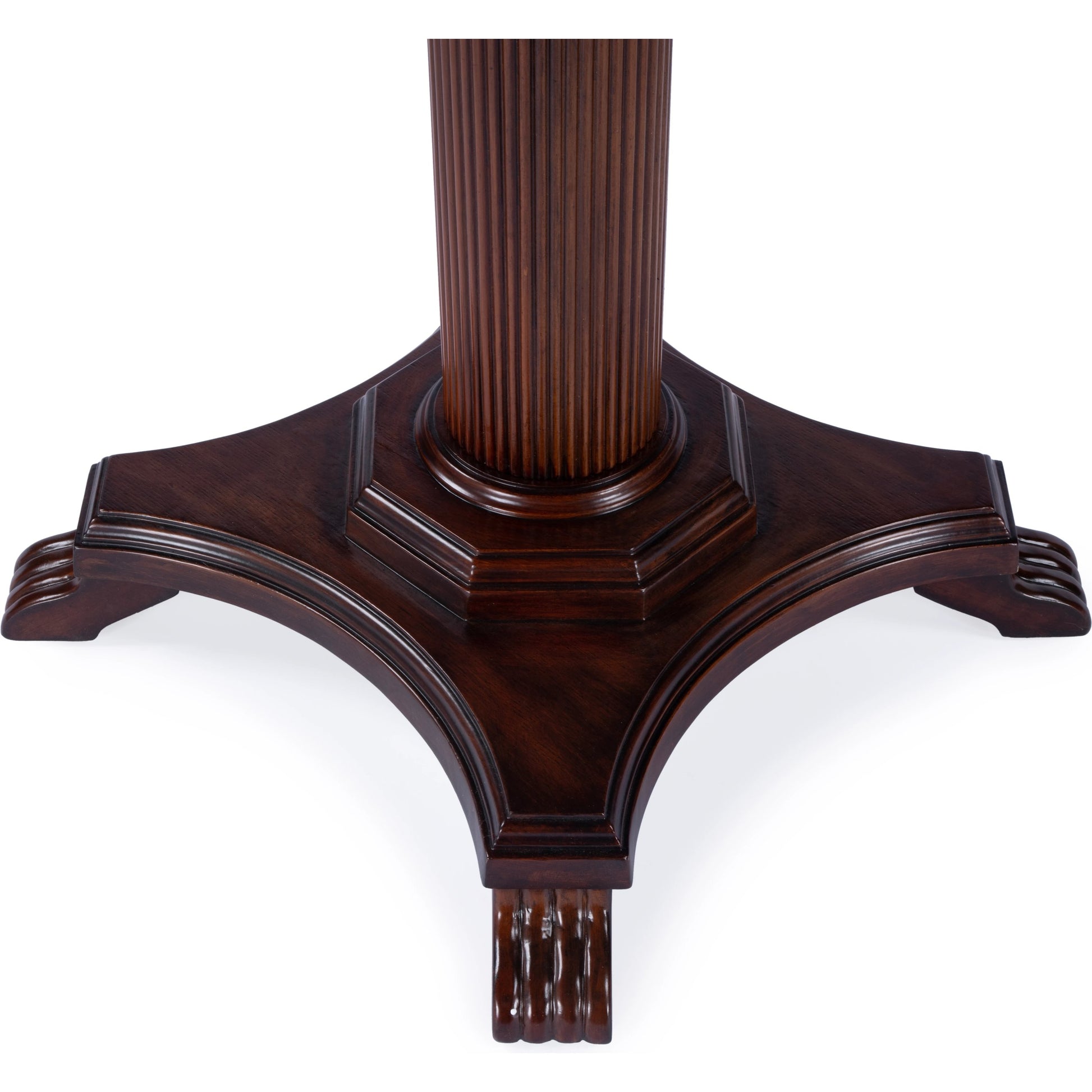 Ellsworth Ribbed Pedestal Foyer Table by Butler Specialty Company in dark brown and cherry. Made from poplar solids , cherry/maple veneer, mdf, resin in a traditional style.