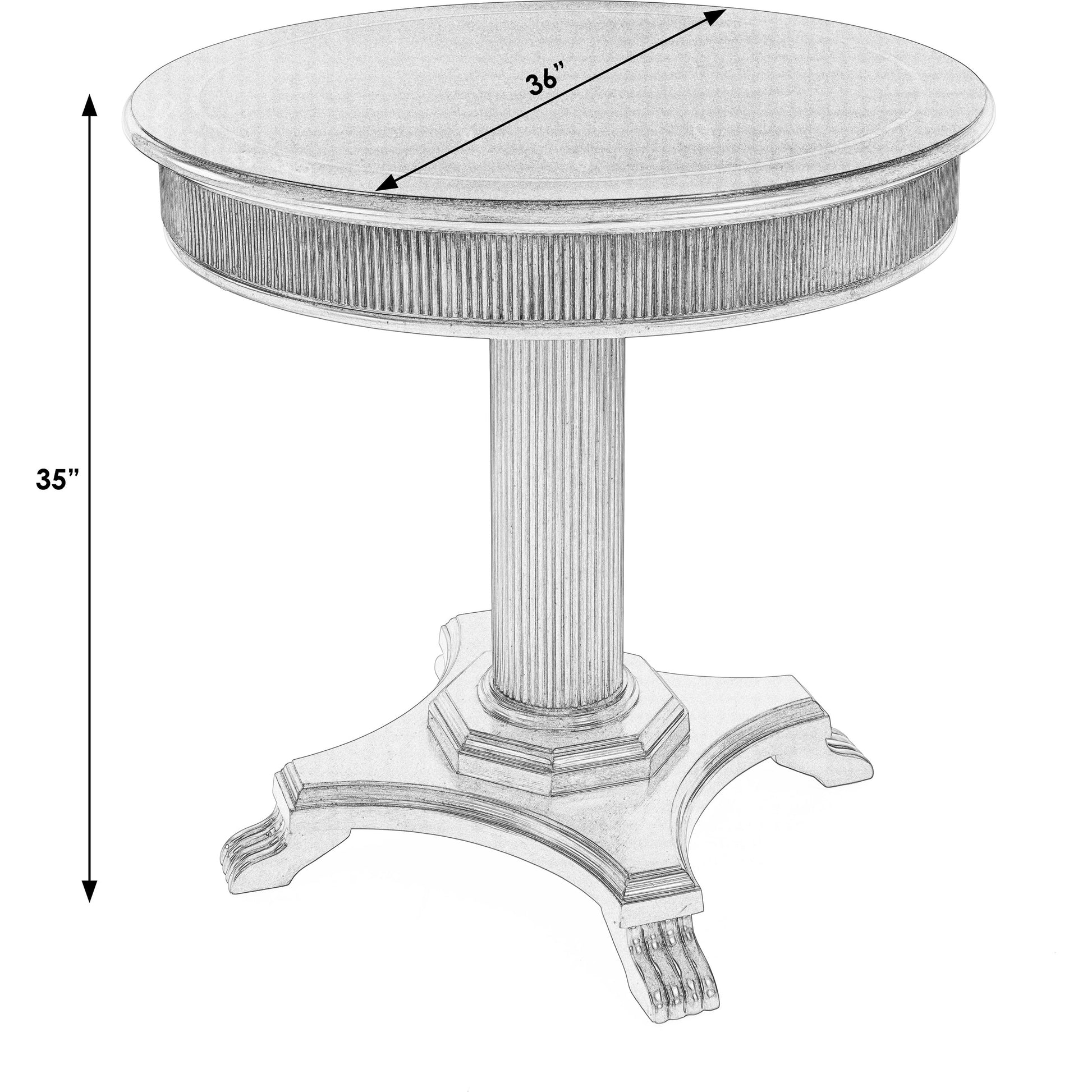 Ellsworth Ribbed Pedestal Foyer Table by Butler Specialty Company. Made from poplar solids , cherry/maple veneer, mdf, resin in a traditional style.