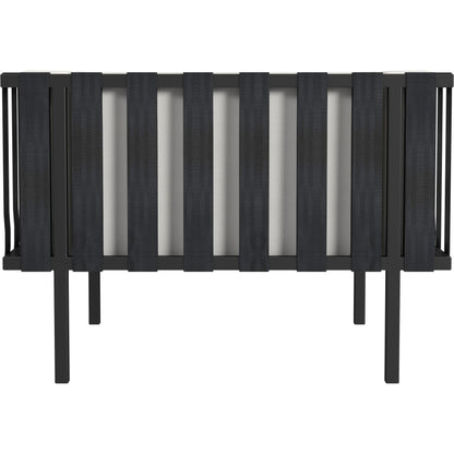 Norway Outdoor Club Chair with Cushion by Butler Specialty Company in black and white and black. Made from made from iron, foam, fabric, plyboard and nylon strip in a modern style.