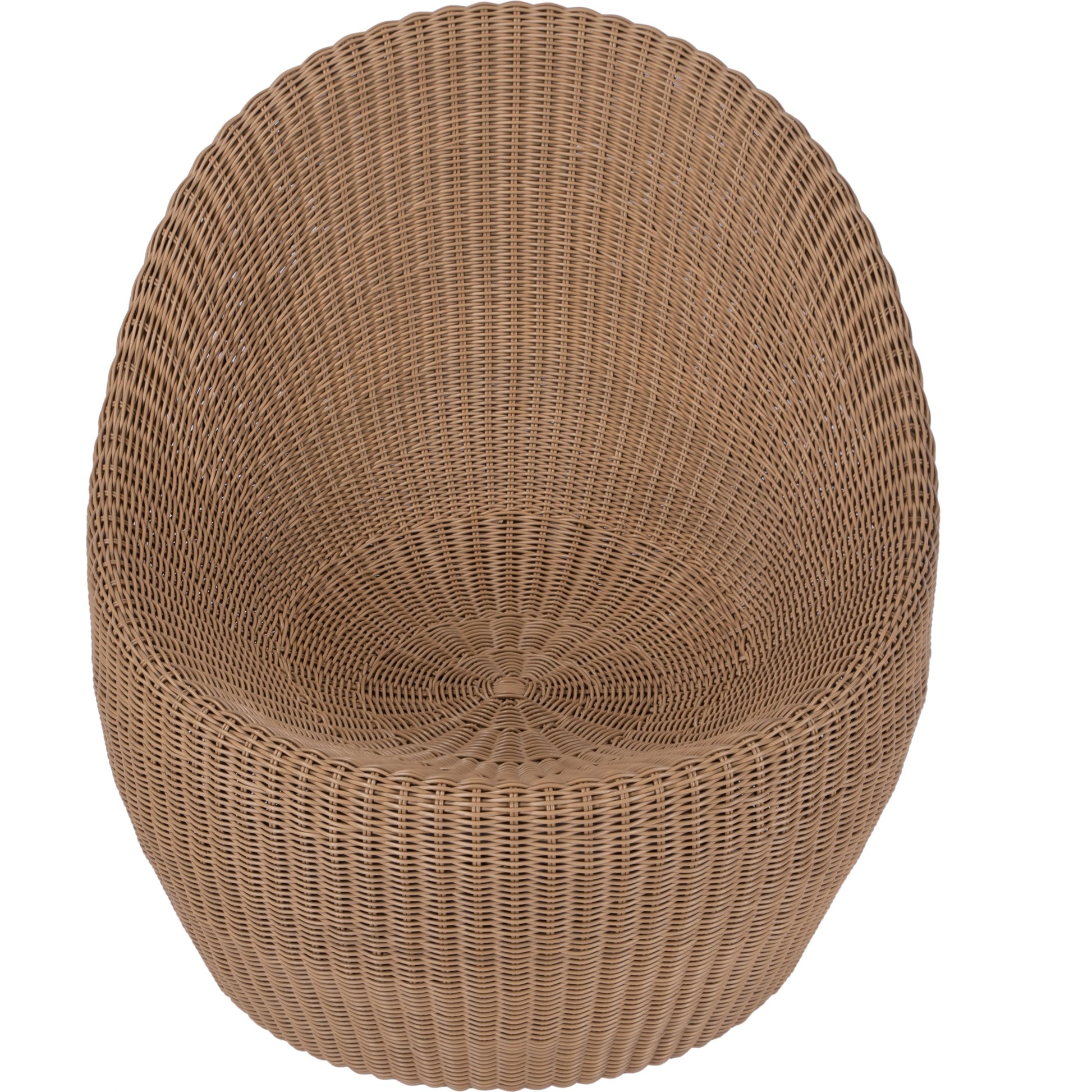 Delmar Rattan Outdoor Nest Chair by Butler Specialty Company in natural and natural rattan. Made from aluminum and synthetic rattan in a cottage & farmhouse style.