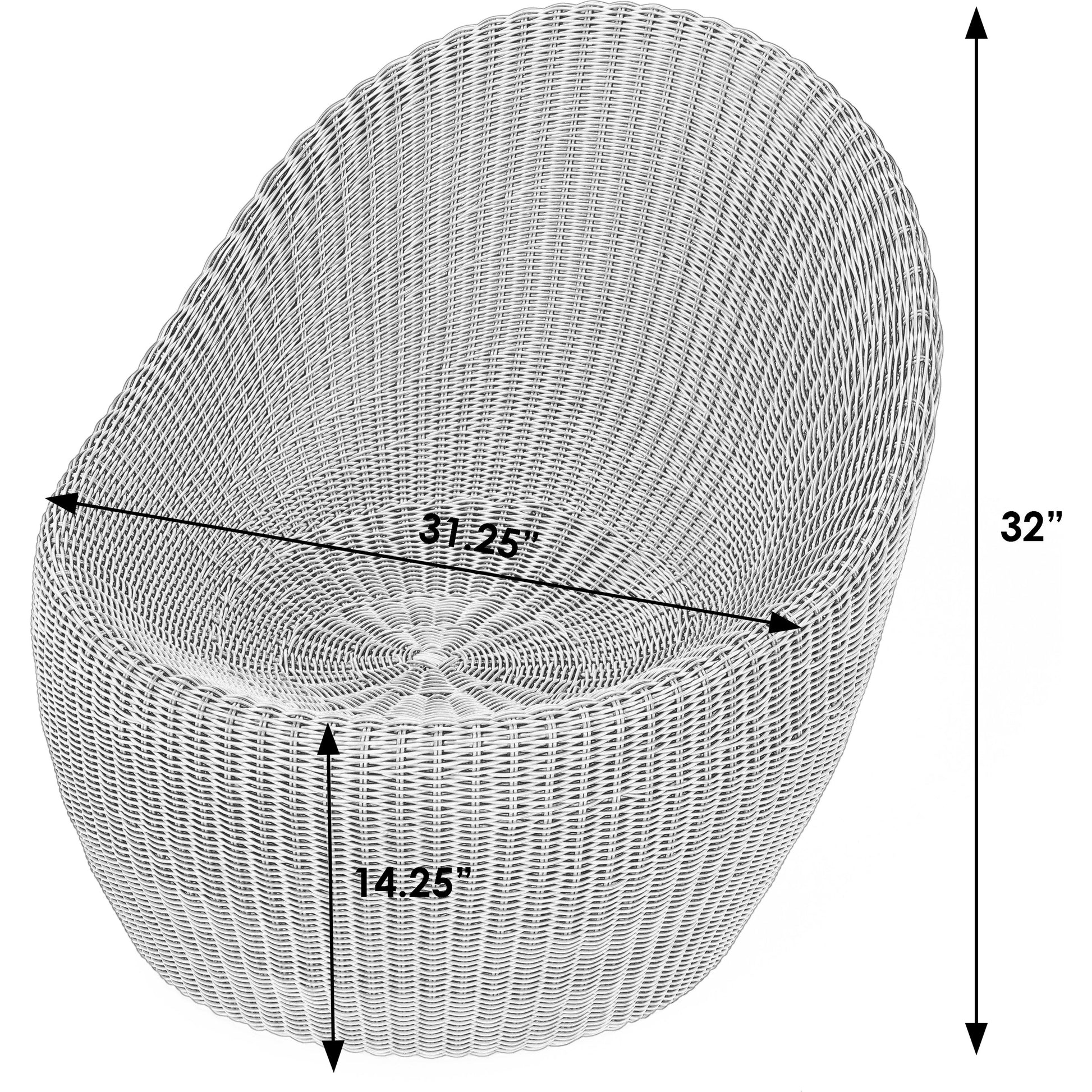 Delmar Rattan Outdoor Nest Chair by Butler Specialty Company in natural and natural rattan. Made from aluminum and synthetic rattan in a cottage & farmhouse style.