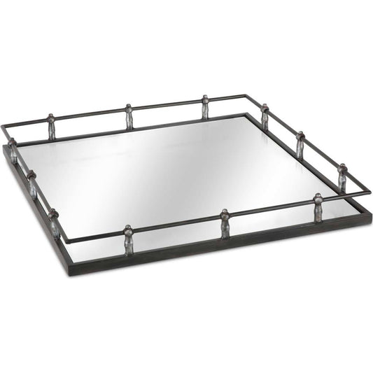 Christa Ed Base Square Tray by Mercana in silver. Made from unique in a traditional style.
