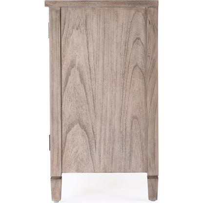 Flagstaff 2 Door Cane Cabinet by Butler Specialty Company in natural and desert sand. Made from mindi wood : 20%, mindi veneer 20%, mdf : 60% in a cottage & farmhouse style.