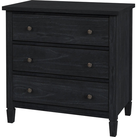 Flagstaff 3-Drawer Dresser by Butler Specialty Company in black. Made from mindi wood, mindi veneer, mdf in a unique style.