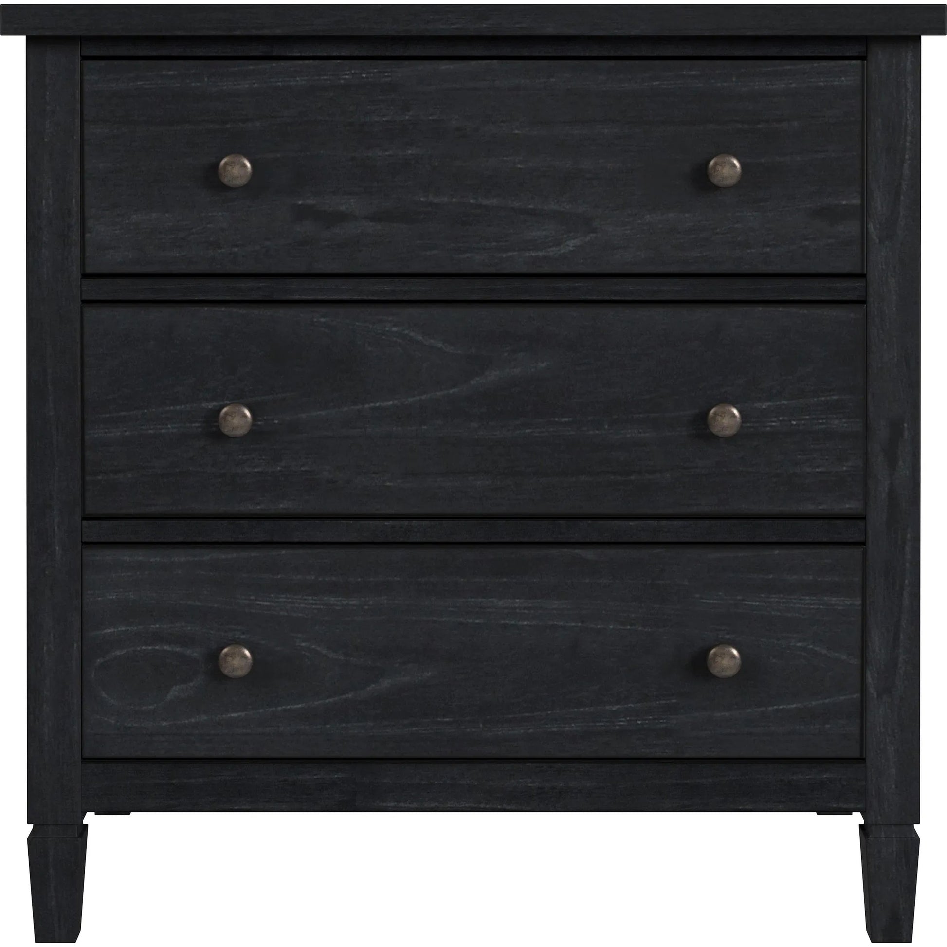 Flagstaff 3-Drawer Dresser by Butler Specialty Company in black. Made from mindi wood, mindi veneer, mdf in a unique style.