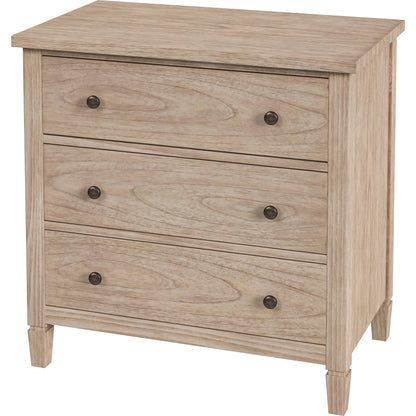 Flagstaff 3 Drawer Dresser by Butler Specialty Company in natural and desert sand. Made from mindi wood, mindi veneer, mdf in a cottage & farmhouse style.