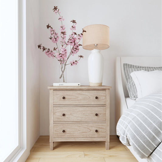 Flagstaff 3 Drawer Dresser by Butler Specialty Company in natural and desert sand. Made from mindi wood, mindi veneer, mdf in a cottage & farmhouse style.