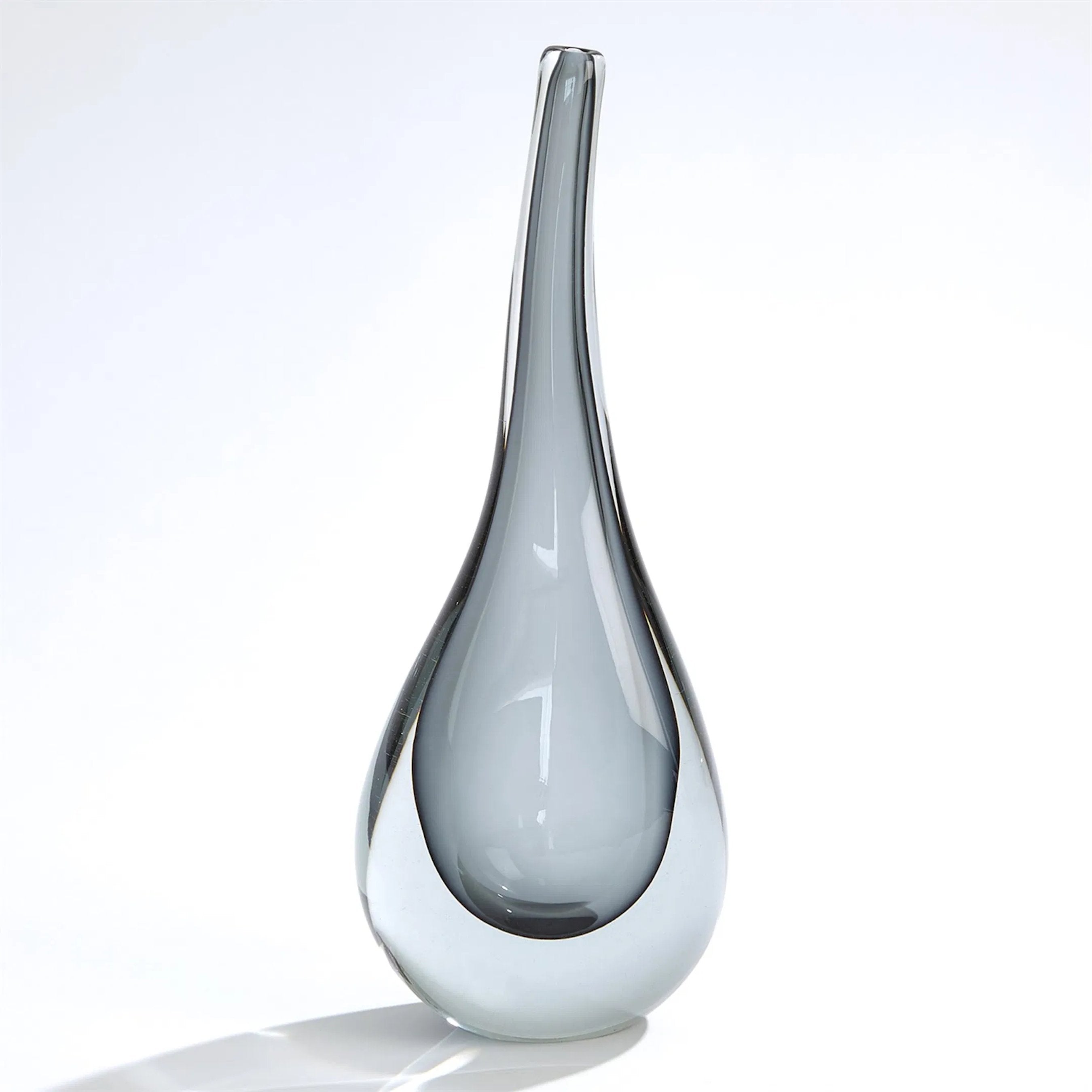 Stretched Neck Vase-Grey-Lg - Thumbnail 3
