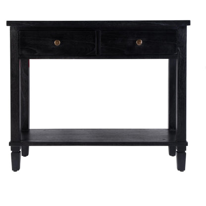 Flagstaff 2 Drawer Console Table by Butler Specialty Company in black. Made from mdf, mindi wood, mindi veneer in a unique style.