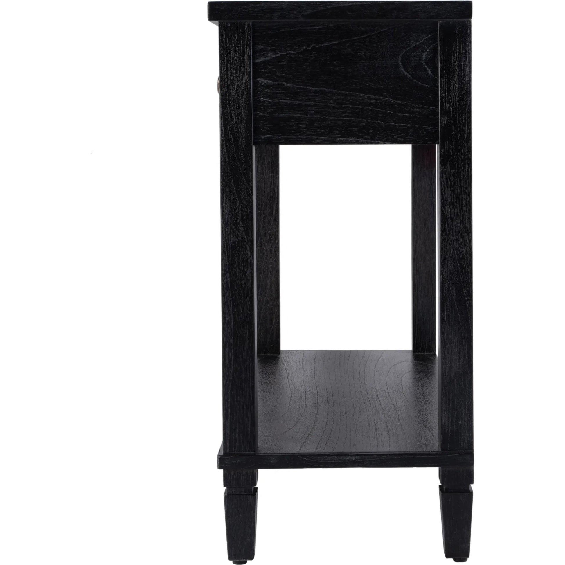 Flagstaff 2 Drawer Console Table by Butler Specialty Company in black. Made from mdf, mindi wood, mindi veneer in a unique style.