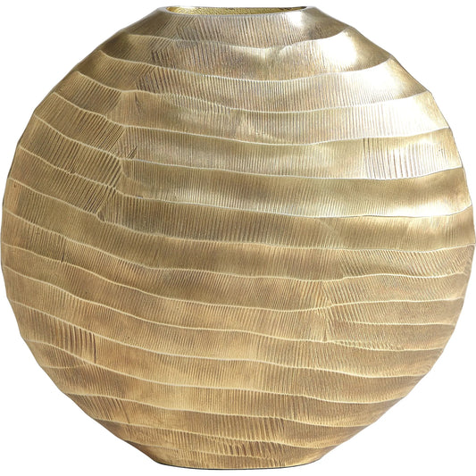 Chased Oval Vase by Global Views. Made from aluminum in a modern style.