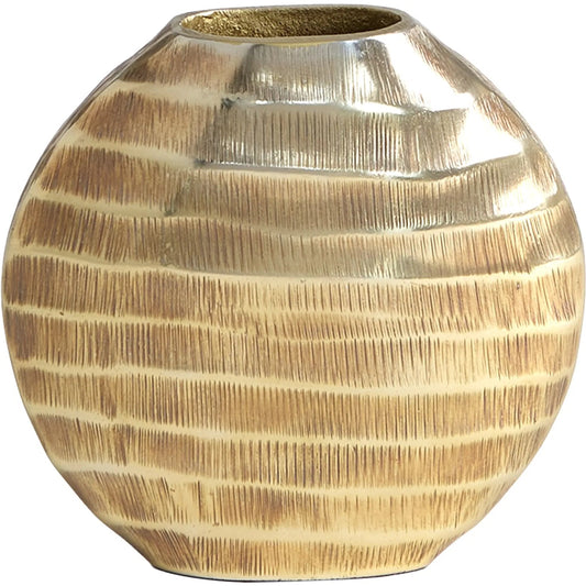 Chased Oval Vase by Global Views. Made from aluminum in a modern style.