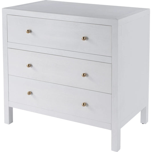 001 SI-2324927 | Primary Silo | Nora 3 Drawer Chest by Butler Specialty Company in white. Made from acacia wood, acacia veneer, solid pine, mdf in a unique style.