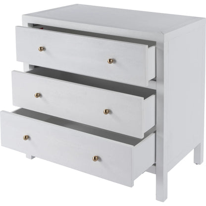 Nora 3 Drawer Chest by Butler Specialty Company in white. Made from acacia wood, acacia veneer, solid pine, mdf in a unique style.