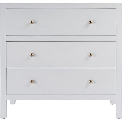 Nora 3 Drawer Chest by Butler Specialty Company in white. Made from acacia wood, acacia veneer, solid pine, mdf in a unique style.